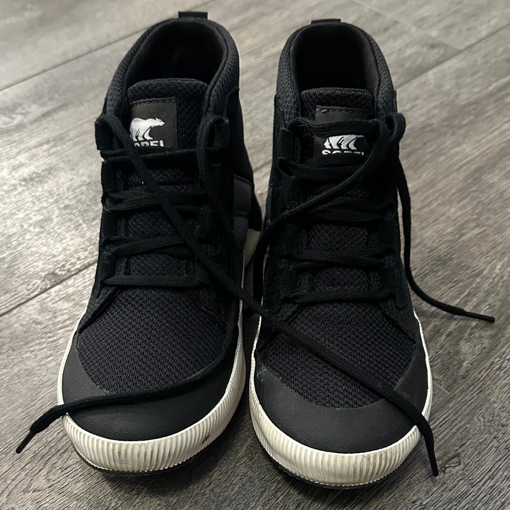 Sorel Black High-Top Sneakers with White Soles